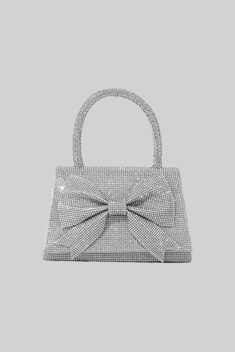 Rhinestone Clutch With Sparkling Embellishments - Silver