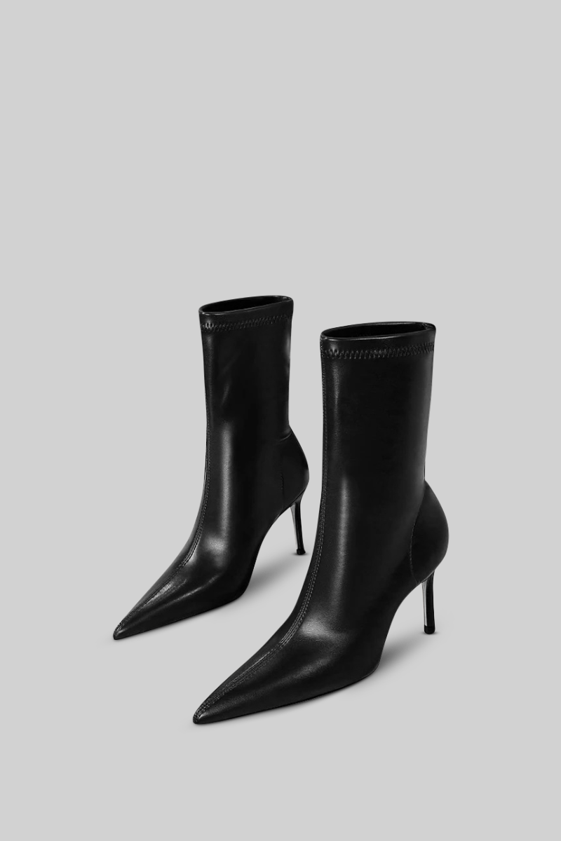 Knöchelhohe Stiefeletten mit Stiletto-Absatz - Schwarz