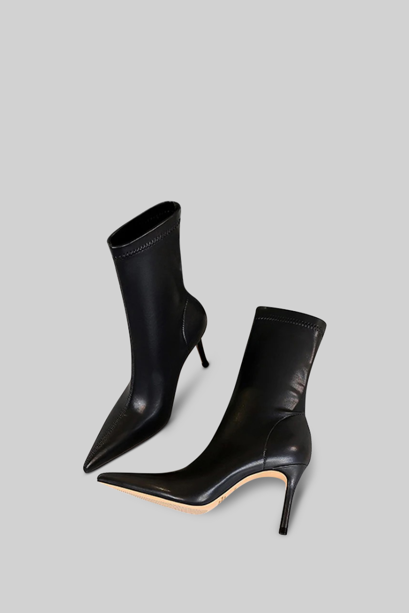Knöchelhohe Stiefeletten mit Stiletto-Absatz - Schwarz