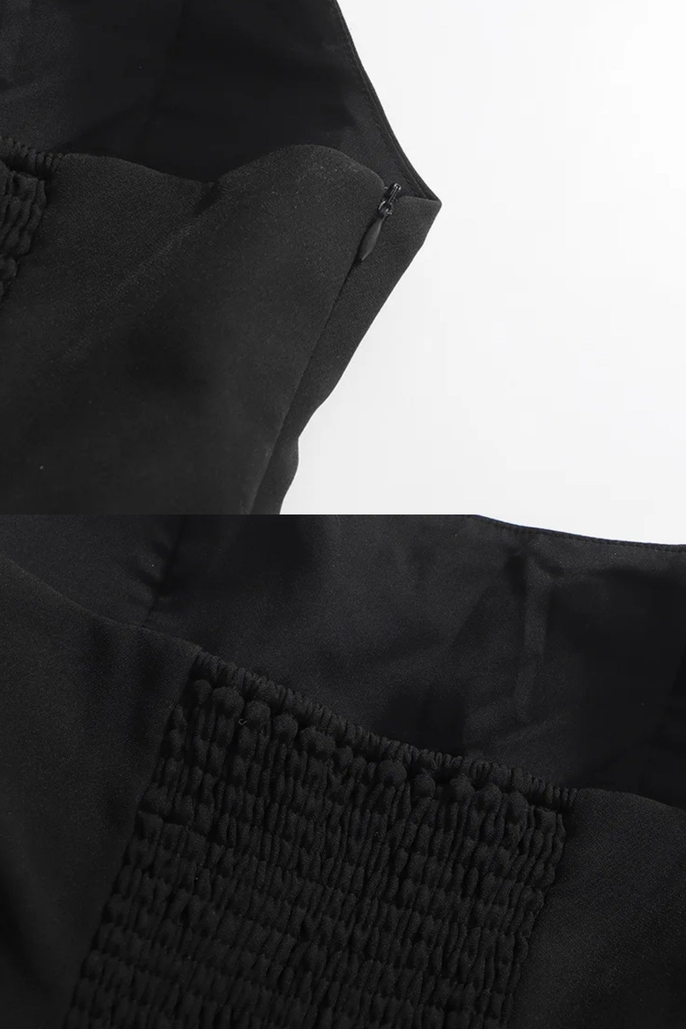 Trägerloses Maxikleid mit asymmetrisch drapiertem Rock - Schwarz