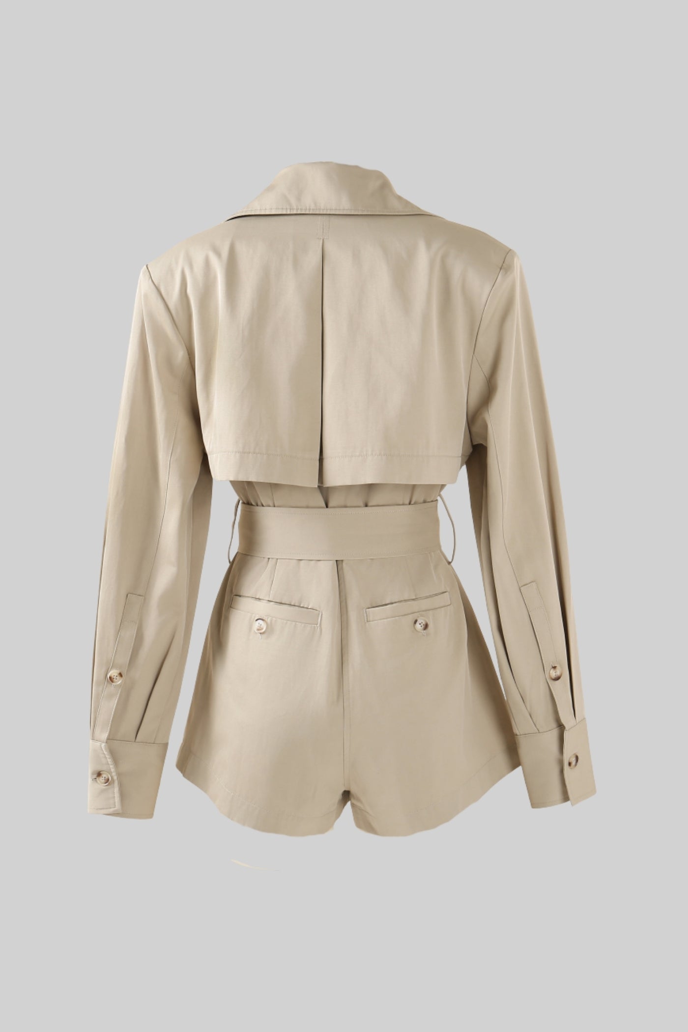 Gürtelter Trench-Jumpsuit - Beige