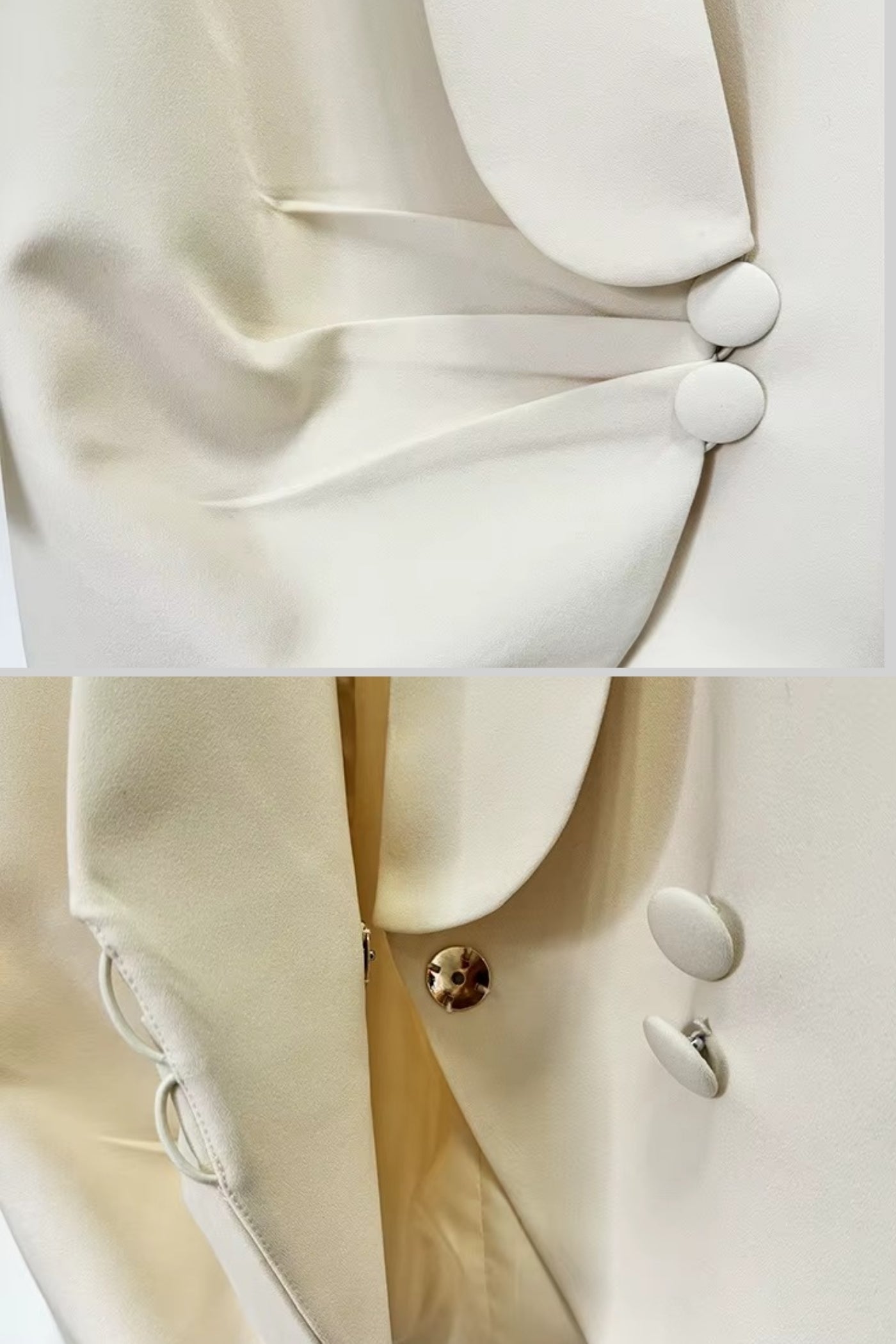 Draping Blazer With Intricate Shoulder Embroidery - Ivoire