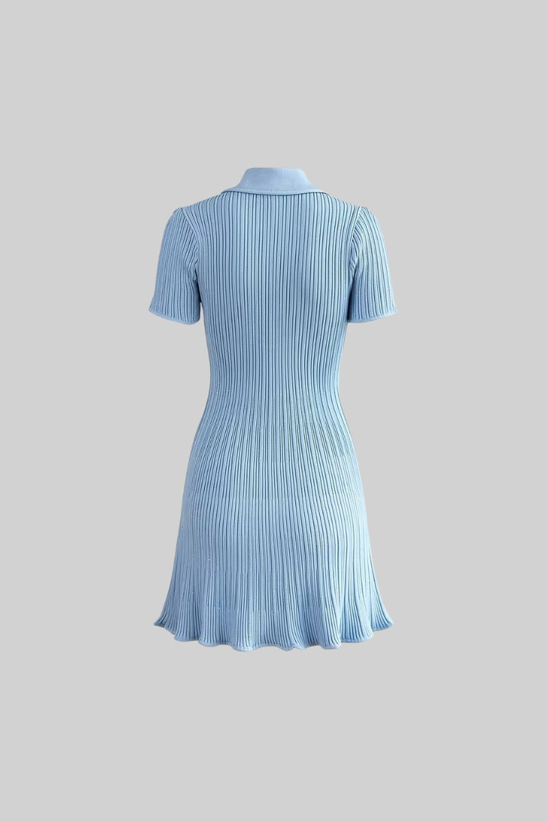 Kurzärmeliges Hourglass Diamond Kleid - Baby Blue