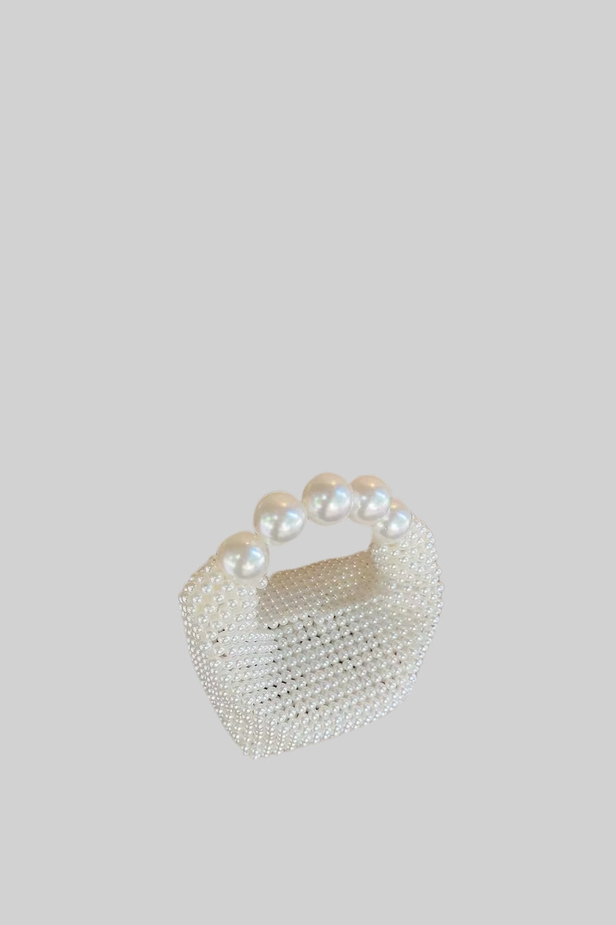 Mini Perlen Tasche - Weiß