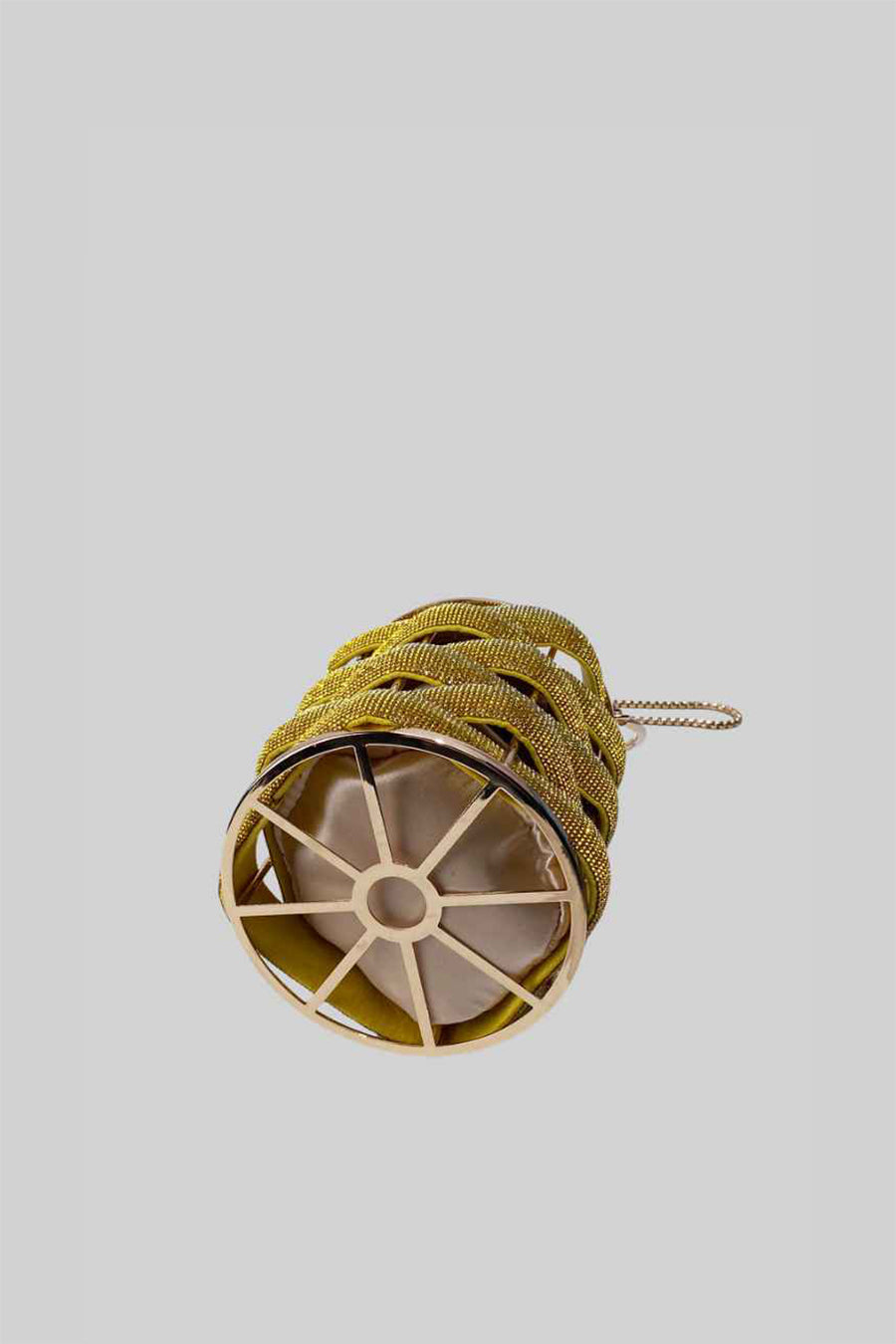 Elegante Bucket Bag mit Satin-Innenverschluss – Gold