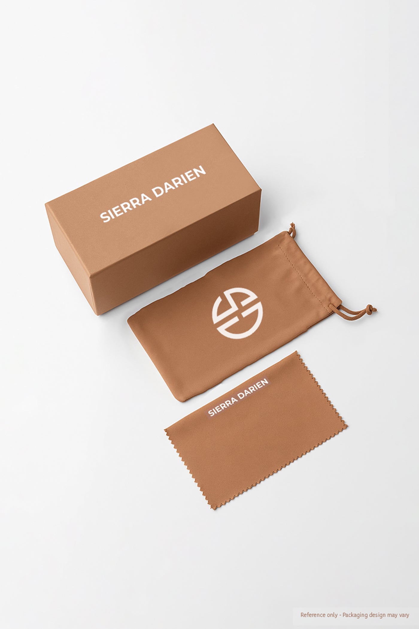 Minimalistische randlose Sonnenbrille mit eleganten Metallbügeln und geschwungenen Bügelenden – Braun