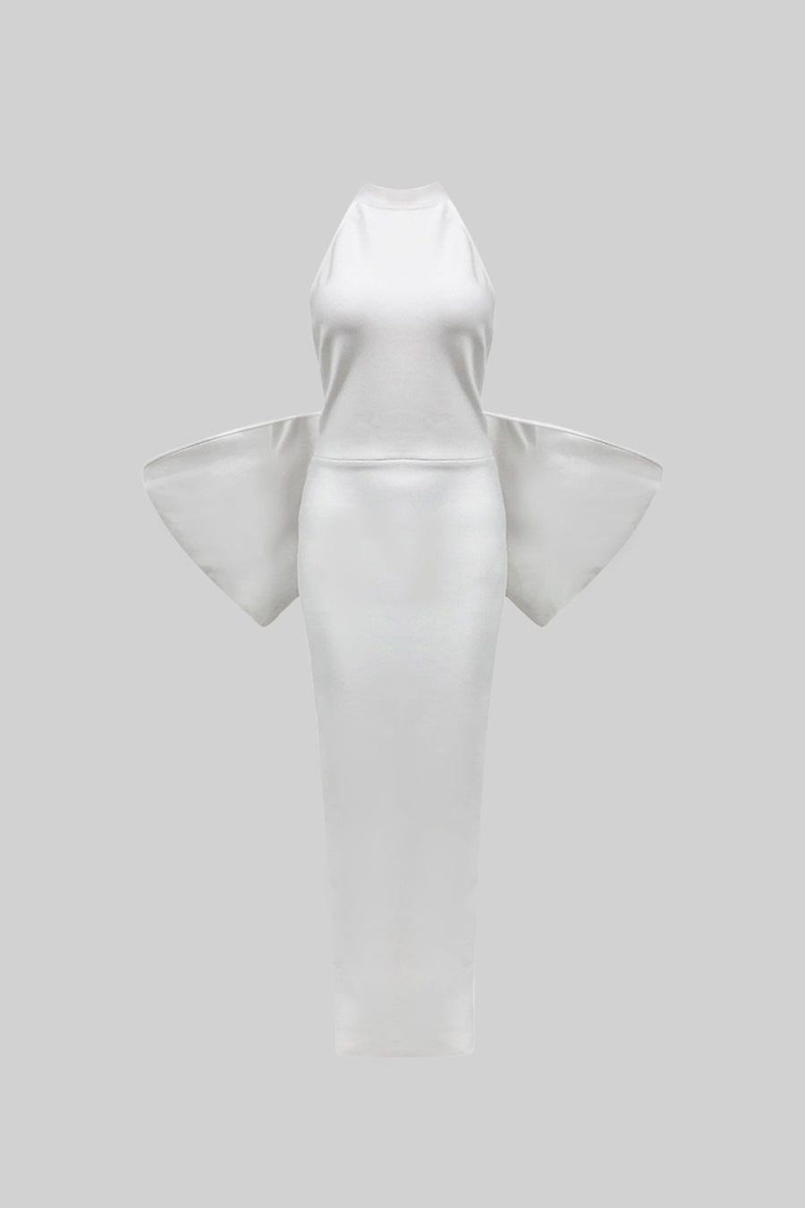 Elegantes Kleid mit Schleifendetails am Rücken – Weiß