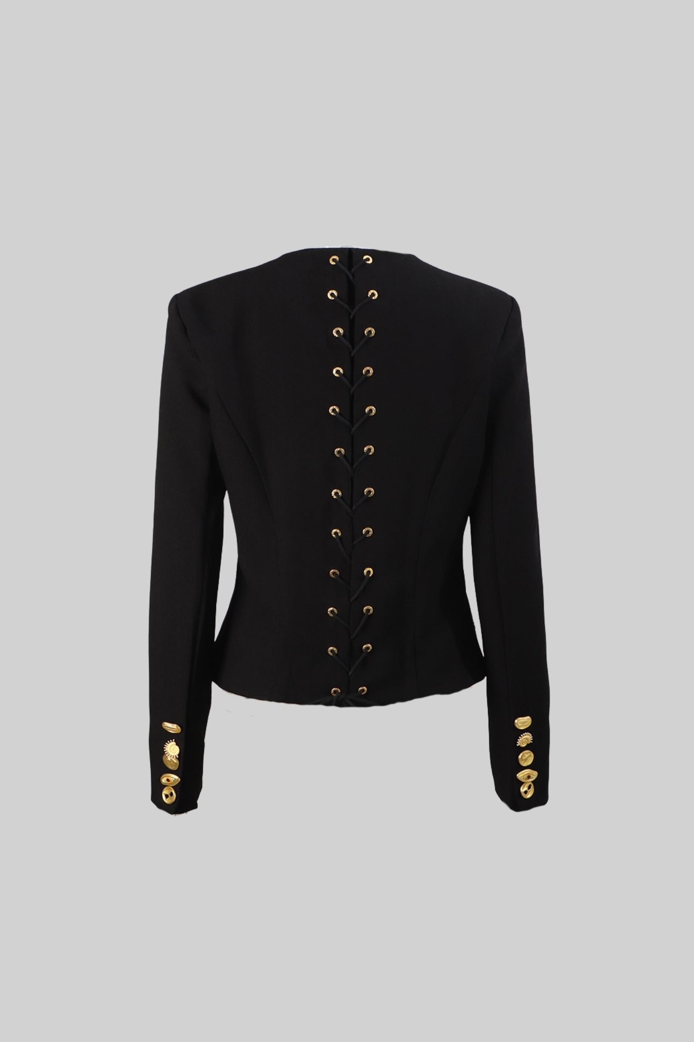 Co-ord Set with Statement Gold Buttons - Black