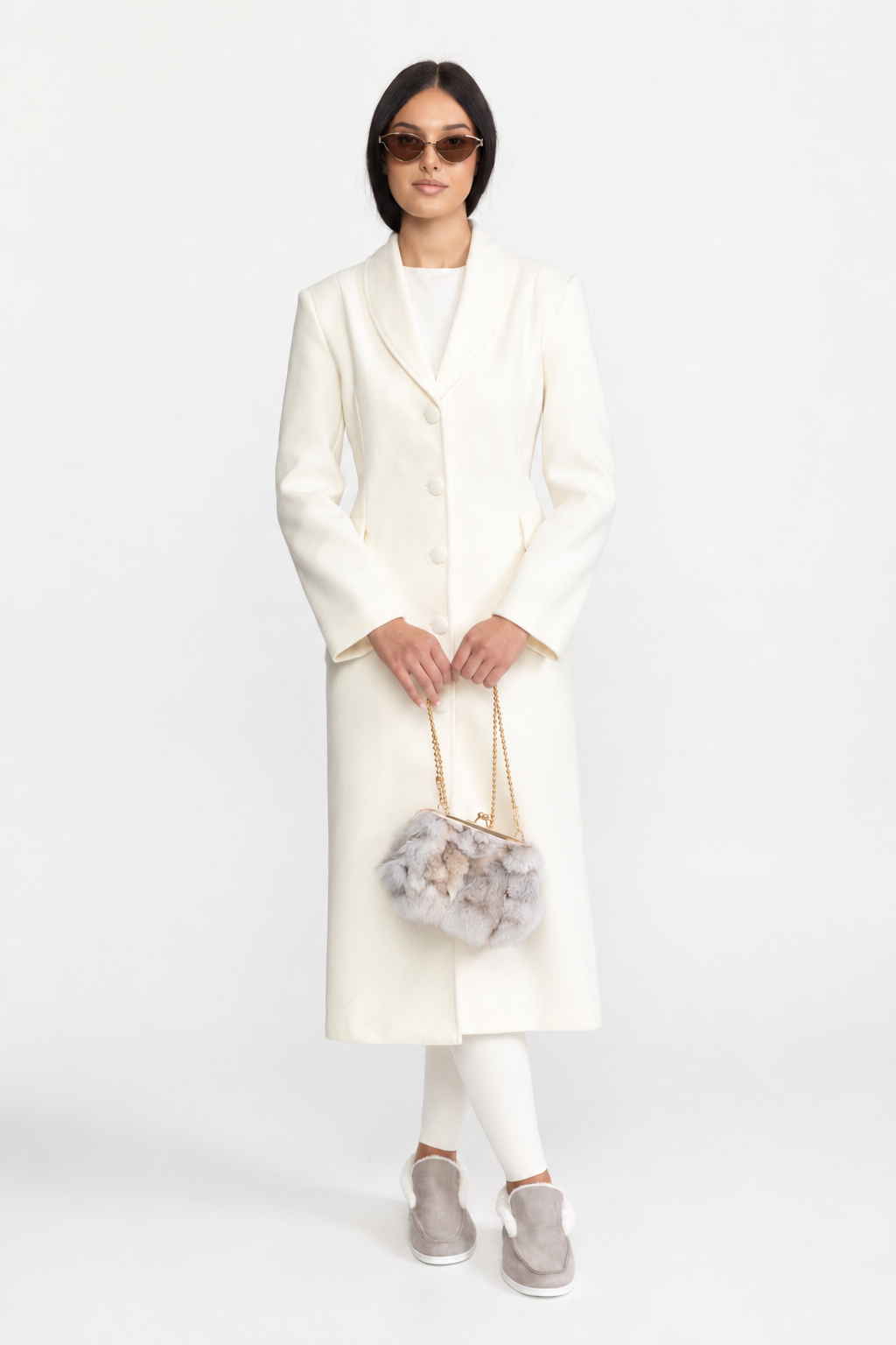 Taillierter Longline-Mantel mit modellierter Schulterpartie – Off-White 