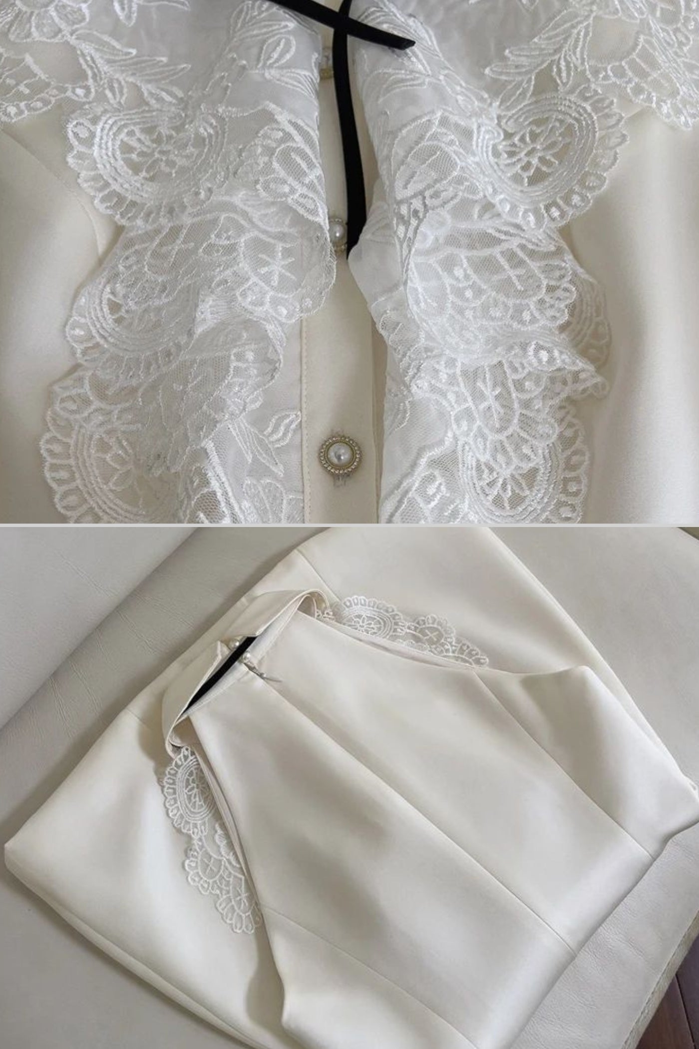 Sleeveless A-Line Mini Dress With Lace Bib Detail – Ivoire