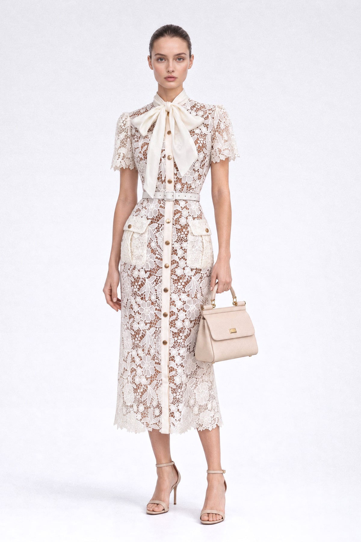 Guipure Lace Shirt Dress - Ivoire