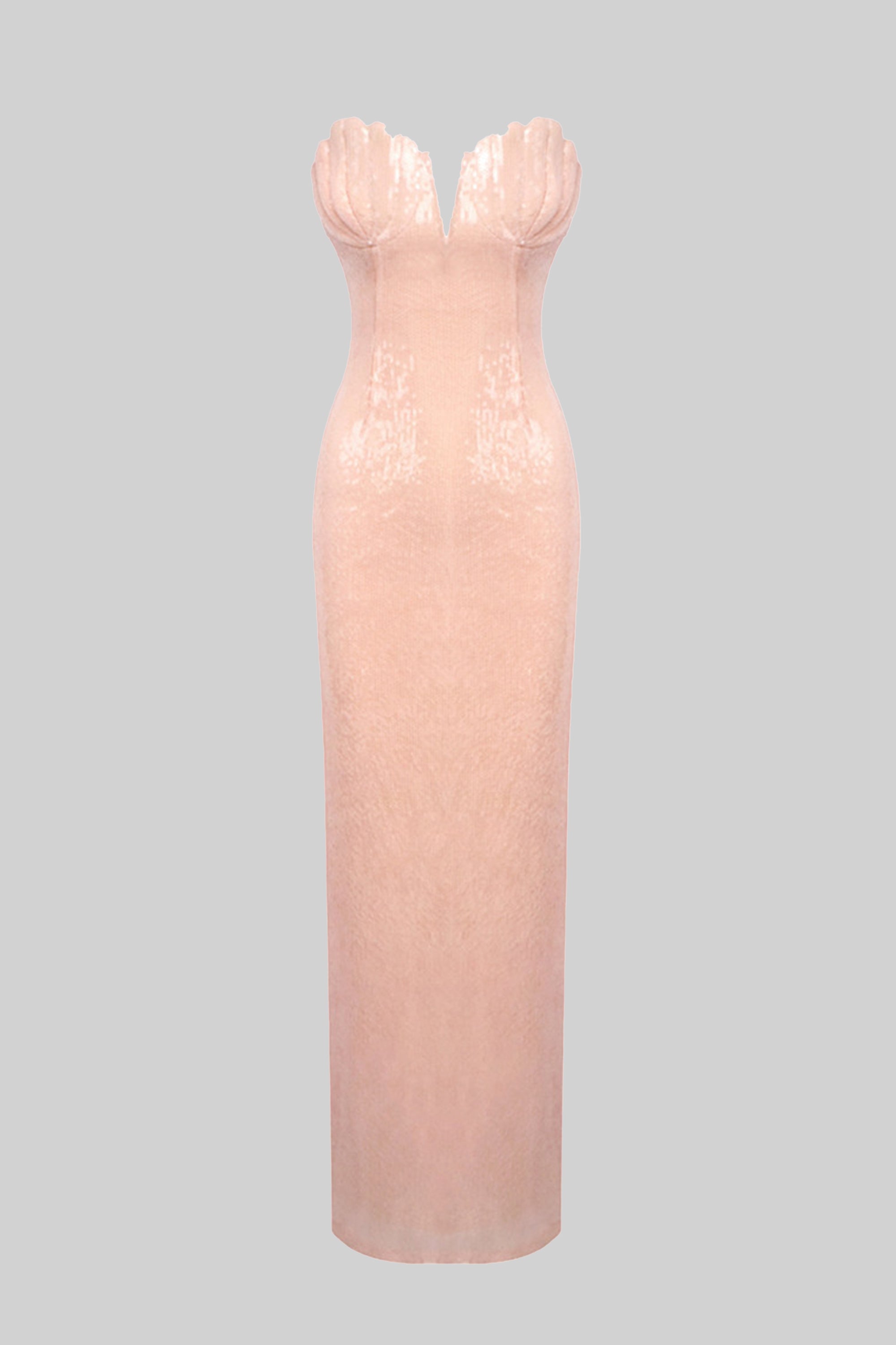 Schulterfreies Pailletten-Mermaid-Abendkleid mit Sweetheart-Ausschnitt und Rückenschlitz - Blush 