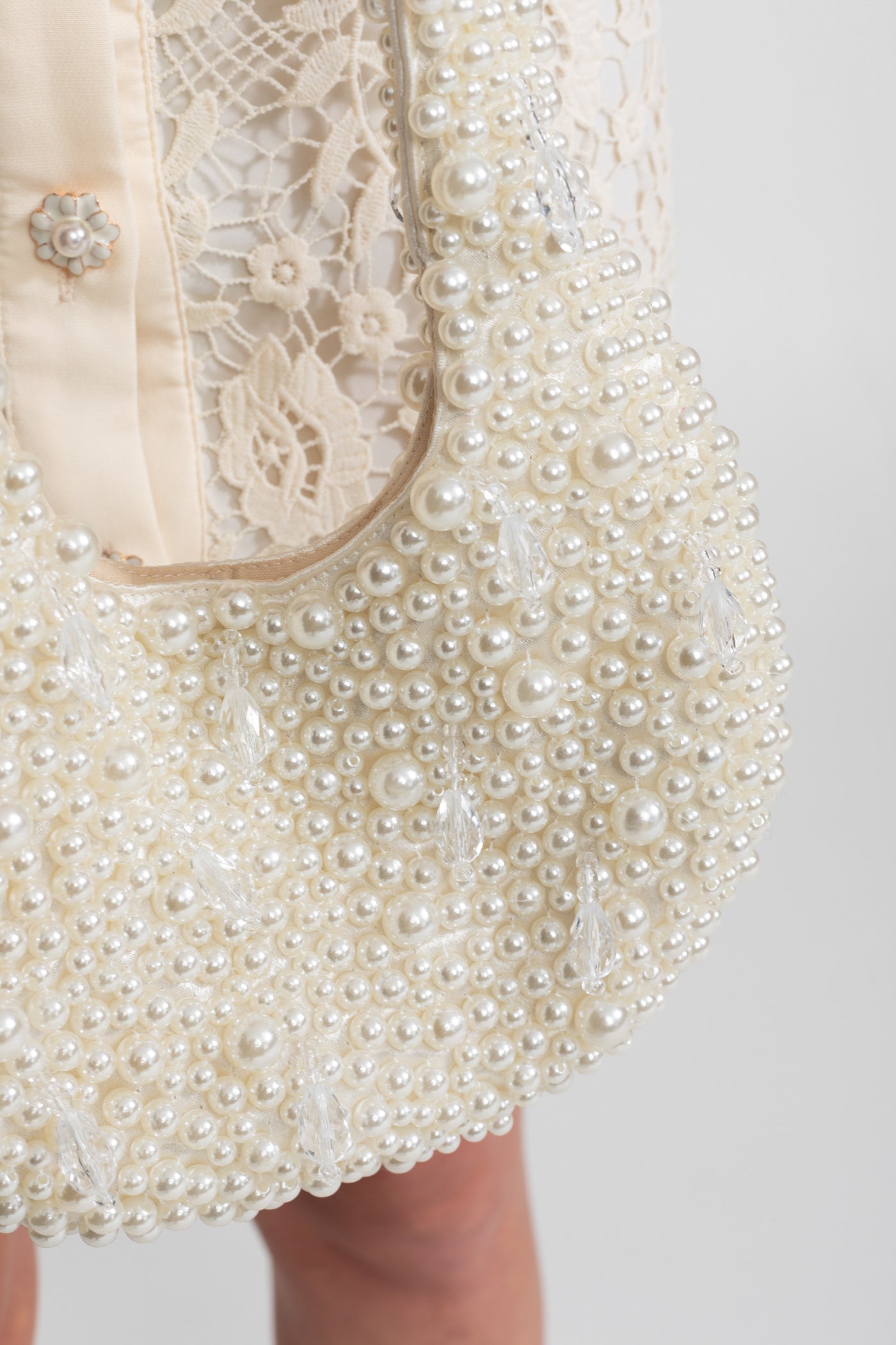 Beaded Pearl Shoulder Bag – Ivoire